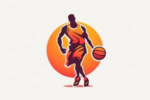 Menschen spielen Basketball Vektor Symbol Illustration generativ ai foto