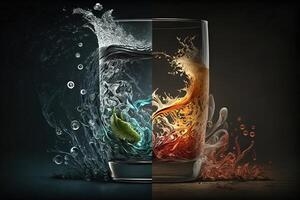 ein bunt Trinken Glas Illustration generativ ai foto