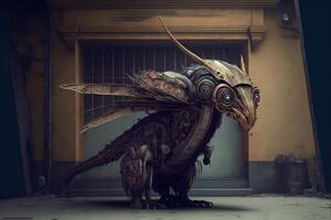 Fantasie Monster- Charakter Rabe Vogel Tier Illustration generativ ai foto
