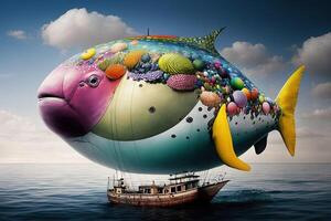 Wal gemacht von Luftballons Illustration generativ ai foto
