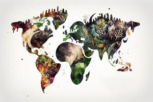 Welt vegan Tag Illustration generativ ai foto