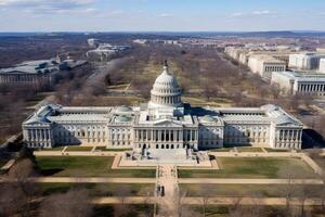 Antenne Aussicht von Washington Kapitol dc Illustration generativ ai foto