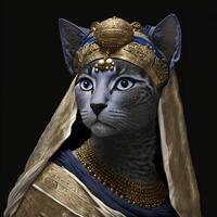 Katze wie ägyptisch Königin Pharao Illustration generativ ai foto