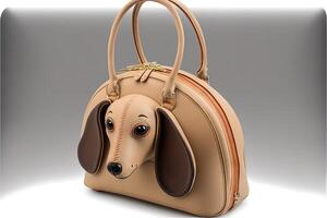 Dackel Hund gestalten Mode Luxus Tasche Illustration generativ ai foto