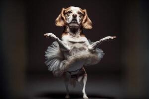 Hund Ballerina Tänzer Korps de Ballett Illustration generativ ai foto