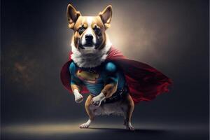 Hund Super Held super Hund Illustration generativ ai foto