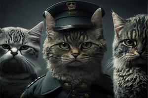 böse Katzen dominierend das Welt Illustration generativ ai foto
