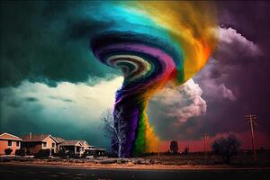 Regenbogen Farben Tornado lgbtq Illustration generativ ai foto