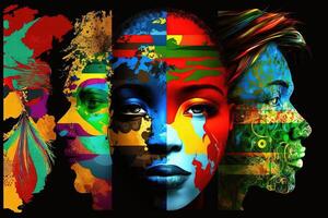 Welt Tag zum kulturell Vielfalt zum Dialog und Entwicklung, gehaltenen auf 21 dürfen. Illustration generativ ai foto