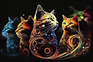 International Katze Tag abstrakt Illustration generativ ai foto