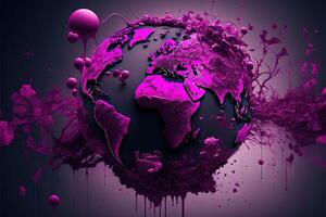 Magenta Welt visuell Magentavers Farbe von das Jahr 2023 viva Magenta Illustration generativ ai foto