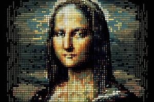 mona lisa Pixel Gemälde Illustration generativ ai foto