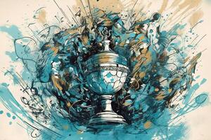 gewinnen Meisterschaft von Napoli Fußball Fußball Verein, scudetto feiern Team, Fans Menge von Unterstützer Illustration generativ ai foto