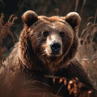 wild Bär im natürlich Lebensraum ai generiert foto