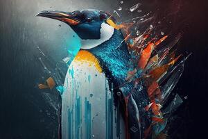 Welt Pinguin Tag abstrakt Illustration generativ ai foto