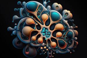 abstrakt gestalten inspiriert durch molekular Biologie und Biochemie Illustration generativ ai foto