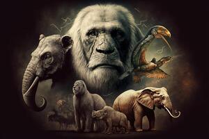 Welt Darwin Tag Darstellen das Evolution Theorie Illustration generativ ai foto