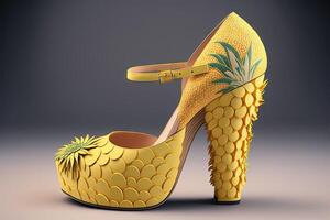 Ananas Frauen Schuhe mit hoch Absätze generativ ai foto