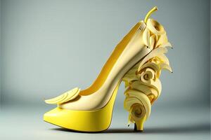 Banane Frauen Schuhe mit hoch Absätze generativ ai foto