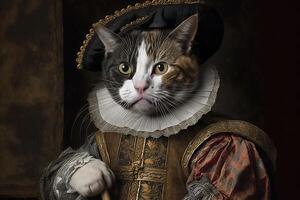 Wilhelm Shakespeare Katze Illustration generativ ai foto