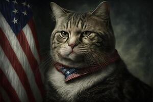 Katze Präsident von vereinigt Zustände Illustration generativ ai foto