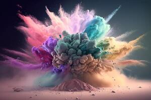 Explosion von Pastell- Farben von Frühling Illustration generativ ai foto