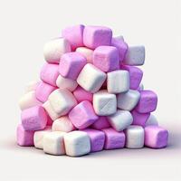 zäh Süßigkeiten oder Marshmallows sind weich. ai generiert foto