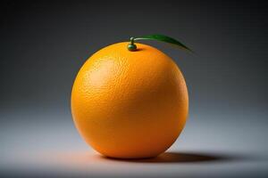 Nahansicht ein frisch ganze Orange Zitrusfrüchte Obst isolieren. ai generiert foto