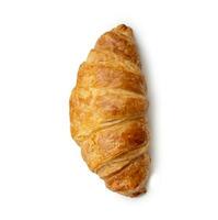 Draufsicht von Croissant isoliert auf Weiß Hintergrund mit Ausschnitt Pfad foto