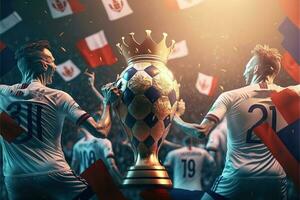 Kroatien Fußball Mannschaft gewinnen Welt Tasse Illustration foto