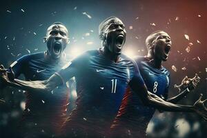 Frankreich Fußball Mannschaft gewinnen Welt Tasse Illustration foto