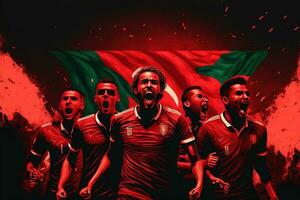Marokko Fußball Mannschaft gewinnen Welt Tasse Illustration foto
