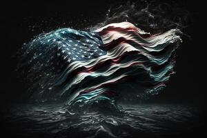 winken USA Flagge Hintergrund mit Spritzen generiert ai foto