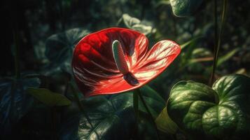 das Frische von Blumen im ein Regen Dusche generativ ai foto