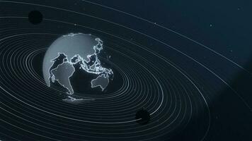 Digital Technologie Erde Planet Orbit Hintergrund foto