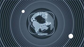 Digital Technologie Erde Orbit Linie Hintergrund foto