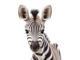 Baby Zebra Porträt. generativ ai Illustration foto