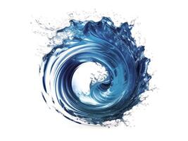 Flüssigkeit Spritzer. abstrakt Wasser Spiral. generativ ai foto
