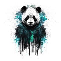Panda tragen Kapuzenpullover. generativ ai foto