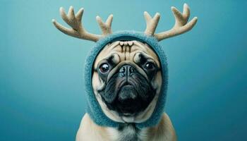Weihnachten Hund. generativ ai foto