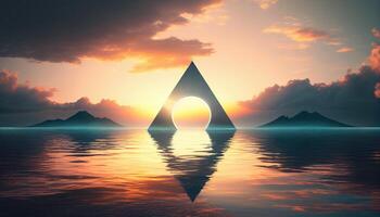 Dreieck Form. modisch futuristisch Hintergrund. generativ ai foto