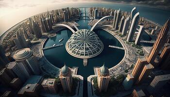 modern die Architektur von Saudi Arabien Stadt, generativ ai. foto