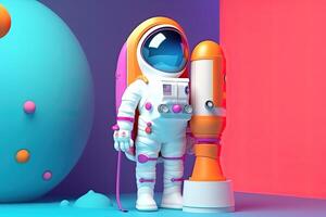 Astronauten Raum Entdecker. skizzieren Kunst zum Künstler Kreativität und Inspiration. generativ ai. foto