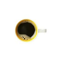 Overhead Aussicht von schwarz Tee oder Kaffee Tasse 3d Symbol. foto