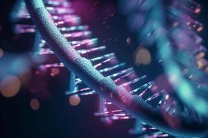 beschwingt 3d Illustration von DNA Reproduzieren im mikroskopisch Detail ai generiert foto