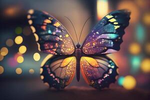 hyperrealistisch Schmetterlinge Fantastisch und lebensecht Insekten auf Anzeige ai generiert foto