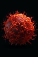 erkunden das Feinheiten von zellular Leben ein faszinierend 3d Illustration präsentieren das mikroskopisch Welt von Krebs Zellen ai generiert foto
