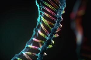 beschwingt 3d Illustration von DNA Reproduzieren im mikroskopisch Detail ai generiert foto