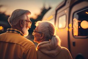 Leben Leben zu das am vollsten zusammen Liebe und Reise im alt Alter ai generiert foto