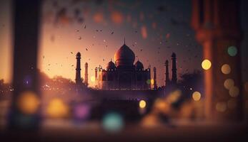 das taj Mahal im schön Abend Dämmerung Farben ai generiert foto